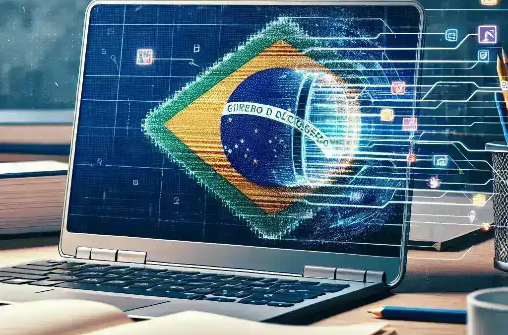 "Desempenho de Chromebooks para estudantes brasileiros: Estudante utilizando Chromebook em sala de aula, destacando recursos tecnológicos e eficiência no aprendizado."