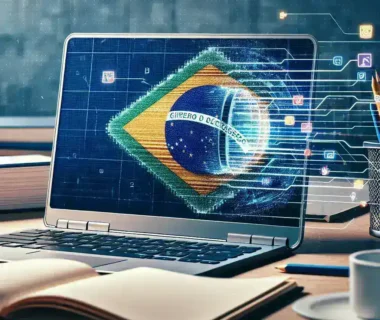 "Desempenho de Chromebooks para estudantes brasileiros: Estudante utilizando Chromebook em sala de aula, destacando recursos tecnológicos e eficiência no aprendizado."